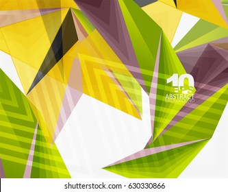 3d forma abstracta de triángulo moderno de baja polilla, vector geométrico