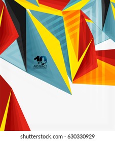 3d modern triangle low poly abstract shape, geometric vector