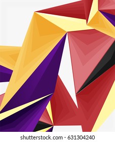 3d forma abstracta de triángulo moderno de baja polilla, vector geométrico