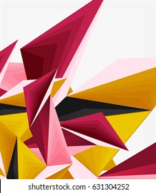 3d forma abstracta de triángulo moderno de baja polilla, vector geométrico