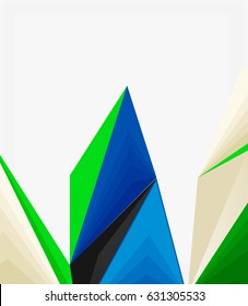 3d-modernes Dreieck, abstrakte Low-Poly-Form, geometrische Vektorgrafik