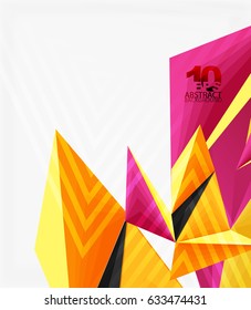 3d modern triangle low poly abstract shape, geometric vector