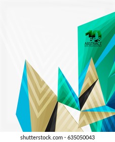 3d modern triangle low poly abstract shape, geometric vector