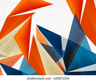 3d forma abstracta de triángulo moderno de baja polilla, vector geométrico