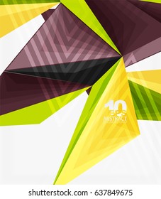 3d modern triangle low poly abstract shape, geometric vector
