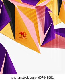 3d forma abstracta de triángulo moderno de baja polilla, vector geométrico
