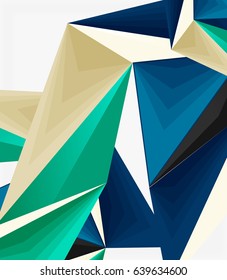 3d forma abstracta de triángulo moderno de baja polilla, vector geométrico