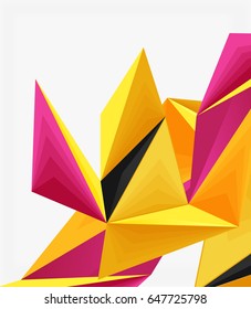 3d modern triangle low poly abstract shape, geometric vector