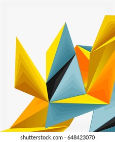 3d modern triangle low poly abstract shape, geometric vector
