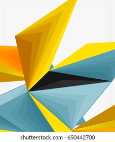 3d forma abstracta de triángulo moderno de baja polilla, vector geométrico