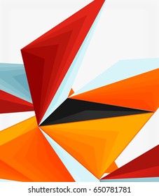 3d forma abstracta de triángulo moderno de baja polilla, vector geométrico