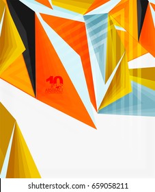 3d modern triangle low poly abstract shape, geometric vector