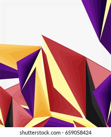 3d forma abstracta de triángulo moderno de baja polilla, vector geométrico