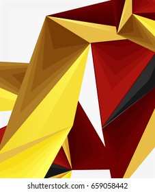 3d forma abstracta de triángulo moderno de baja polilla, vector geométrico