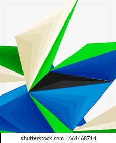 3d forma abstracta de triángulo moderno de baja polilla, vector geométrico