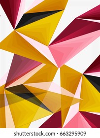 3d forma abstracta de triángulo moderno de baja polilla, vector geométrico
