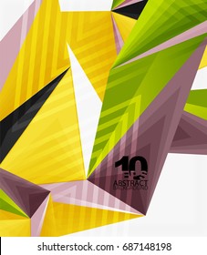3d forma abstracta de triángulo moderno de baja polilla, vector geométrico