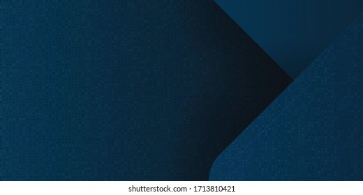 Fondo de presentación abstracto de curva de onda moderna en 3D. Lujoso fondo de papel cortado. Decoración abstracta, patrón dorado, gradientes de medio tono, ilustración 3d Vector. Fondo azul oscuro