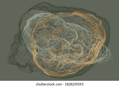 3D modern wave curve abstract presentation background. Luxury paper cut background. Abstract decoration, golden pattern, halftone gradients, 3d Vector illustration.