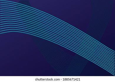 3D modern wave curve abstract presentation background. Luxury paper cut background. Abstract decoration, golden pattern, halftone gradients, 3d Vector illustration. Dark blue background

