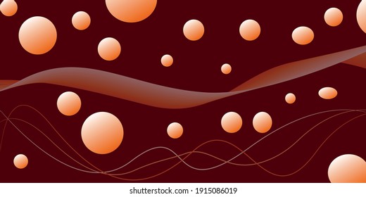 Fondo de presentación abstracto de curva de onda moderna 3D. Lujo. Ilustración vectorial 3d. Fondo marrón oscuro.
