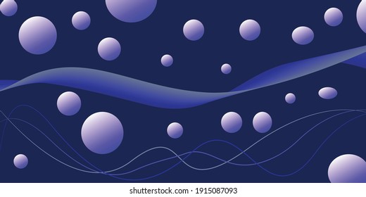 3D modern wave curve abstract presentation background. Luxury. 3d Vector illustration. Dark blue background.
