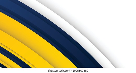 3D modern wave curve abstract presentation background. Luxury paper cut background. Abstract decoration, blue yellow pattern, Vector illustration. High contract yellow and blue corporate background