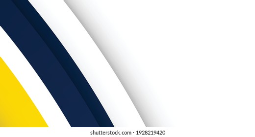3D modern wave curve abstract presentation background. Luxury paper cut background. Abstract decoration, blue yellow pattern, Vector illustration. High contract yellow and blue corporate background