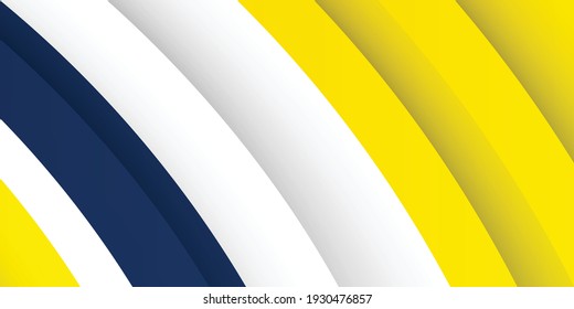 3D modern wave curve abstract presentation background. Luxury paper cut background. Abstract decoration, blue yellow pattern, Vector illustration. High contract yellow and blue corporate background