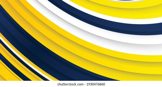 Fondo de presentación abstracto de curva de onda moderna 3D. El fondo del papel de lujo cortado. Decoración abstracta, patrón amarillo azul, ilustración vectorial. Fondo corporativo amarillo y azul de alto contrato
