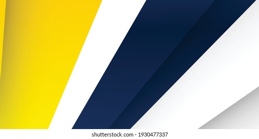 3D modern wave curve abstract presentation background. Luxury paper cut background. Abstract decoration, blue yellow pattern, Vector illustration. High contract yellow and blue corporate background