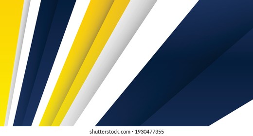 3D modern wave curve abstract presentation background. Luxury paper cut background. Abstract decoration, blue yellow pattern, Vector illustration. High contract yellow and blue corporate background