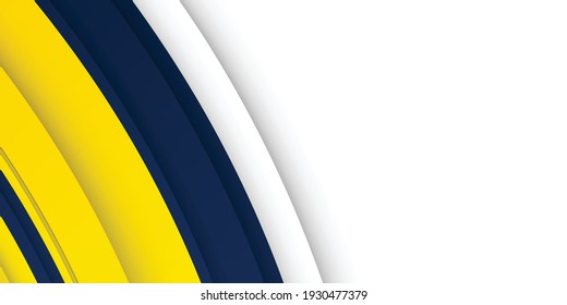Fondo de presentación abstracto de curva de onda moderna 3D. El fondo del papel de lujo cortado. Decoración abstracta, patrón amarillo azul, ilustración vectorial. Fondo corporativo amarillo y azul de alto contrato