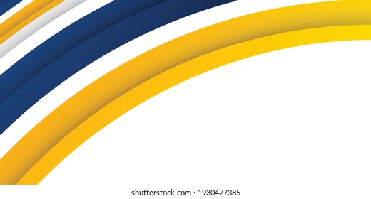 3D modern wave curve abstract presentation background. Luxury paper cut background. Abstract decoration, blue yellow pattern, Vector illustration. High contract yellow and blue corporate background