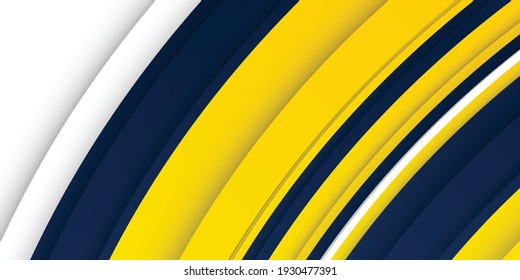 3D modern wave curve abstract presentation background. Luxury paper cut background. Abstract decoration, blue yellow pattern, Vector illustration. High contract yellow and blue corporate background