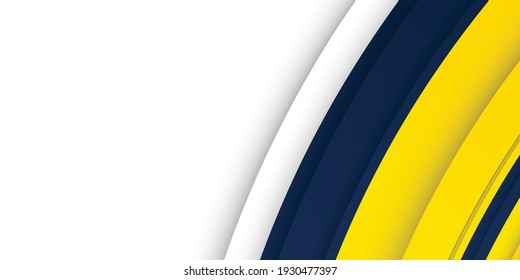 3D modern wave curve abstract presentation background. Luxury paper cut background. Abstract decoration, blue yellow pattern, Vector illustration. High contract yellow and blue corporate background