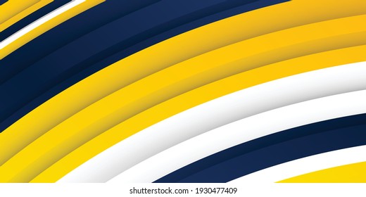 3D modern wave curve abstract presentation background. Luxury paper cut background. Abstract decoration, blue yellow pattern, Vector illustration. High contract yellow and blue corporate background