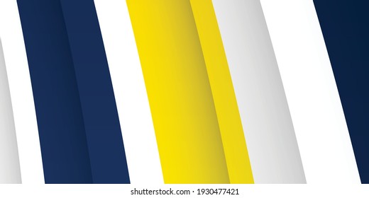 3D modern wave curve abstract presentation background. Luxury paper cut background. Abstract decoration, blue yellow pattern, Vector illustration. High contract yellow and blue corporate background