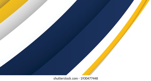 3D modern wave curve abstract presentation background. Luxury paper cut background. Abstract decoration, blue yellow pattern, Vector illustration. High contract yellow and blue corporate background