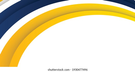 Fondo de presentación abstracto de curva de onda moderna 3D. El fondo del papel de lujo cortado. Decoración abstracta, patrón amarillo azul, ilustración vectorial. Fondo corporativo amarillo y azul de alto contrato