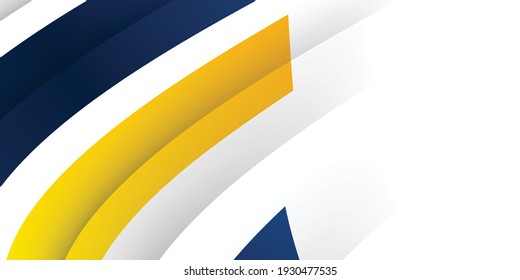 3D modern wave curve abstract presentation background. Luxury paper cut background. Abstract decoration, blue yellow pattern, Vector illustration. High contract yellow and blue corporate background