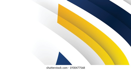 Fondo de presentación abstracto de curva de onda moderna 3D. El fondo del papel de lujo cortado. Decoración abstracta, patrón amarillo azul, ilustración vectorial. Fondo corporativo amarillo y azul de alto contrato