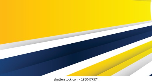 3D modern wave curve abstract presentation background. Luxury paper cut background. Abstract decoration, blue yellow pattern, Vector illustration. High contract yellow and blue corporate background