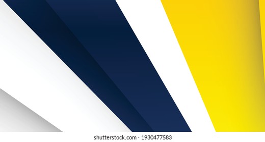 Fondo de presentación abstracto de curva de onda moderna 3D. El fondo del papel de lujo cortado. Decoración abstracta, patrón amarillo azul, ilustración vectorial. Fondo corporativo amarillo y azul de alto contrato