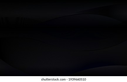 3D modern wave curve abstract presentation background. Black hair cut background.