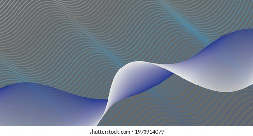 3D modern wave curve abstract presentation background. Luxury. 3D vector illustration. Blue and Ash