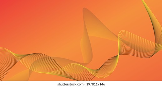 3D modern wave curve abstract presentation background. orange and yellow. Luxury. 3D vector illustration.
