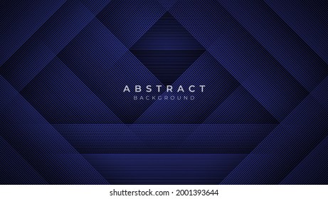 3D modern wave curve abstract presentation background. Luxury paper cut background. Abstract decoration, golden pattern, halftone gradients, 3d Vector illustration. Dark blue background