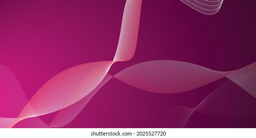 3D modern wave curve abstract presentation background. Luxury. 3d Vector illustration. Dark pink background.