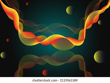 3D modern wave curve abstract presentation background. Abstract decoration, halftone gradient, 3d Vector illustration. dark blue background
